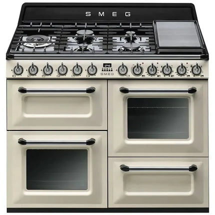 Smeg 110cm Victoria Dual Fuel Freestanding Cooker - Cream