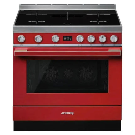 Smeg 90cm Portofino Induction Cooker - Red