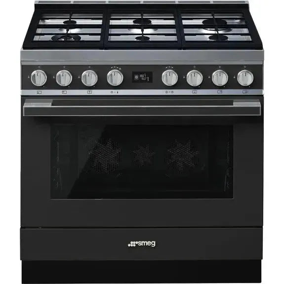 Smeg 90cm Portofino Freestanding Dual Fuel Cooker - Anthracite
