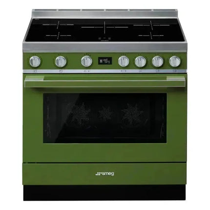 Smeg 90cm Portofino Induction Cooker - Olive Green
