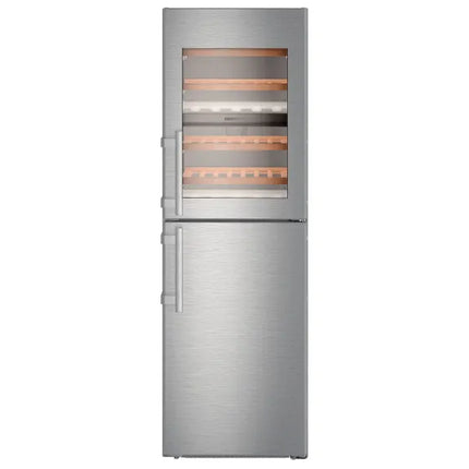 Liebherr 279 Litre Freestanding Refrigerator Freezer with Wine Cellar - Stainless Steel