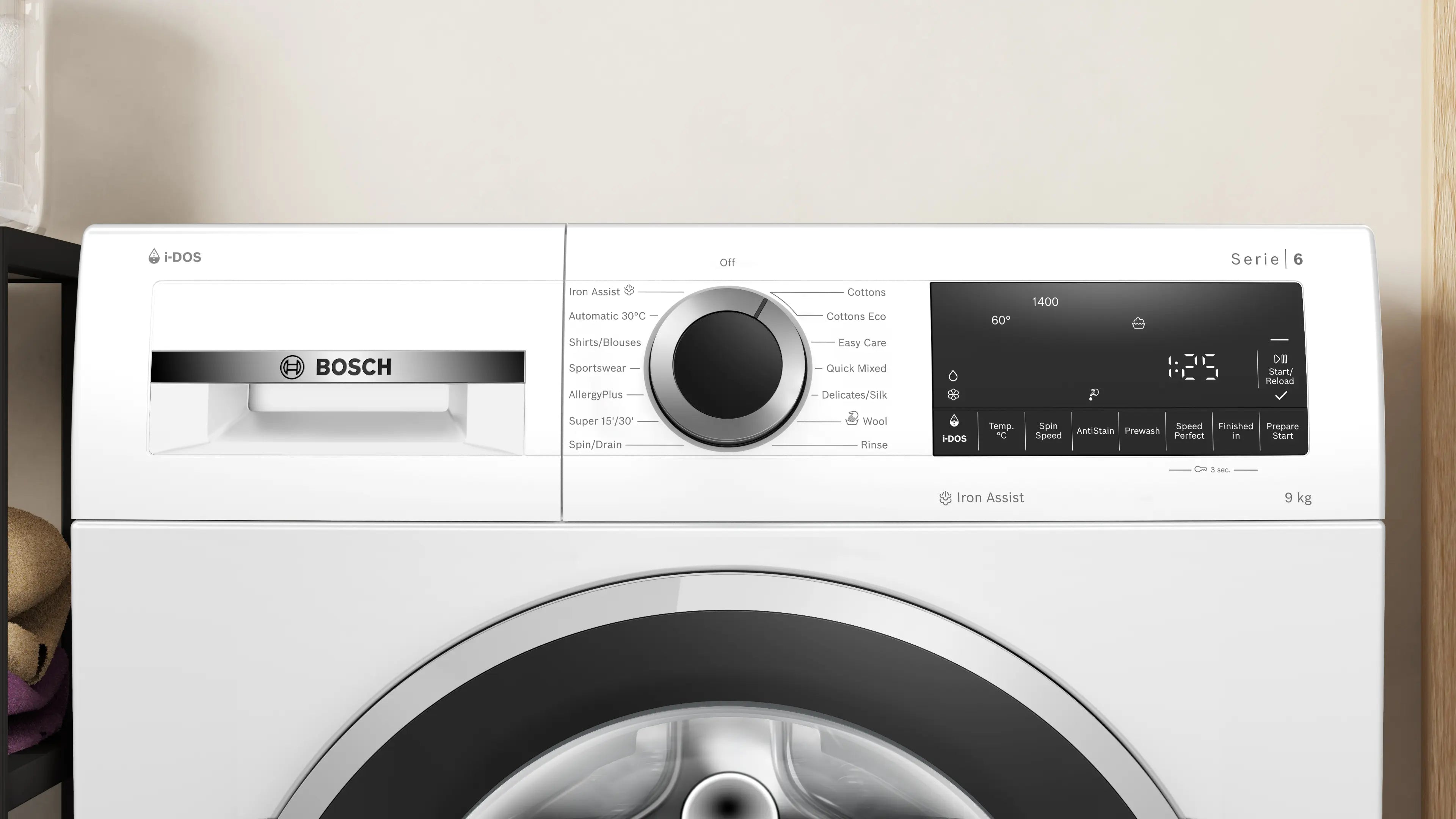 Bosch Front Load Washer 9kg WGG244F0AU display of panel