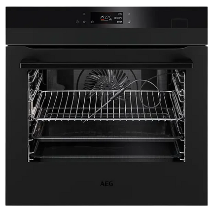 AEG 60cm SteamCrisp Pyroluxe Oven - Black