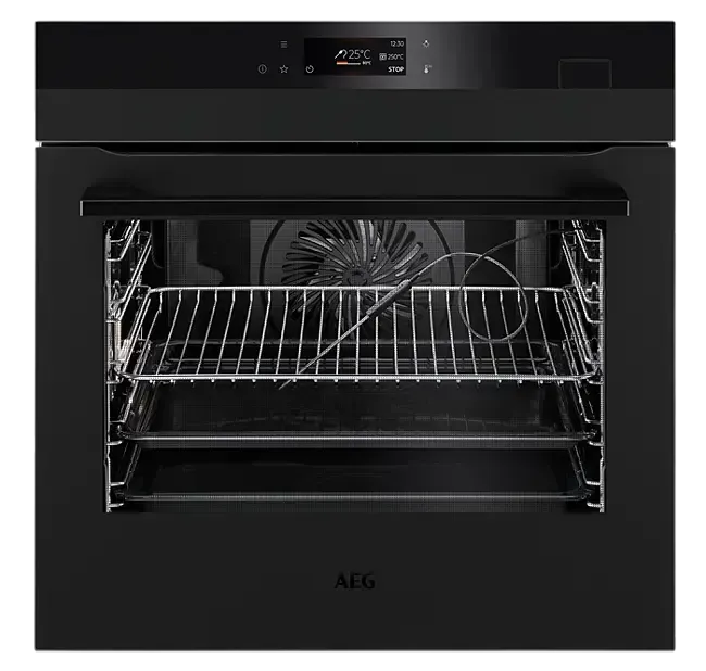 AEG 60cm SteamCrisp Pyroluxe Oven - Black