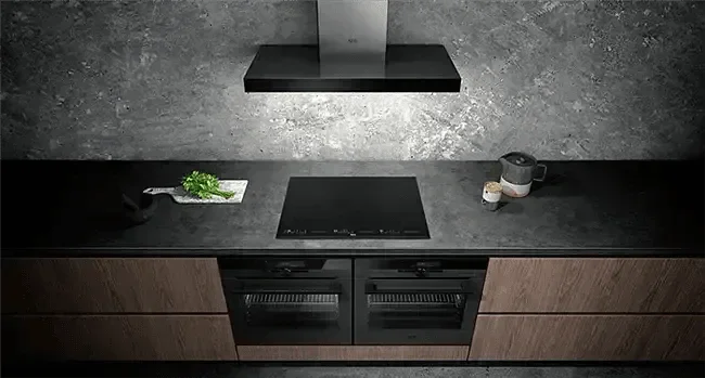 Falcon premium European Glass Black Upright 1100mm Induction Cooker in modern kitchen