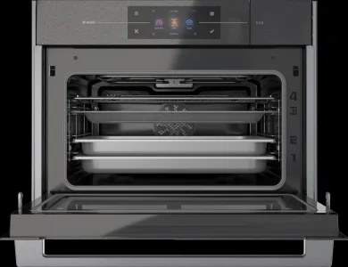 Falcon premium European glass black upright 1100mm induction cooker with open oven interior