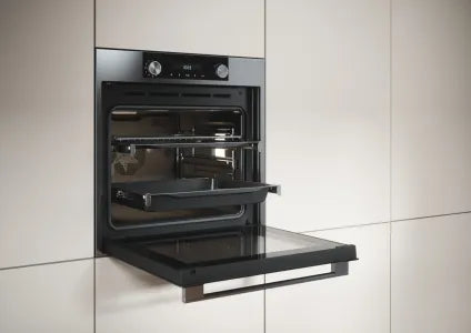 Falcon premium European glass black upright 1100mm induction cooker with open oven door