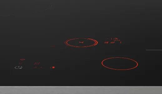 Falcon premium European glass black induction cooker with glowing red controls