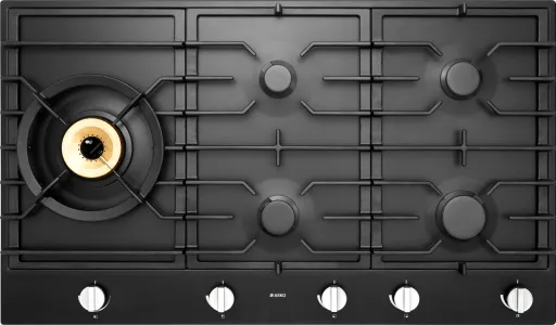 Falcon premium European glass black upright 1100mm induction cooker with sleek design