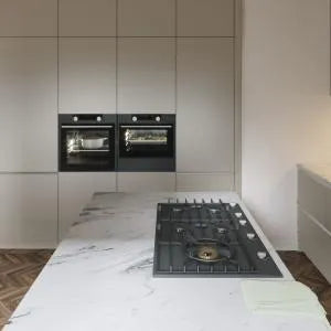 Falcon premium European glass black upright 1100mm induction cooker in modern kitchen