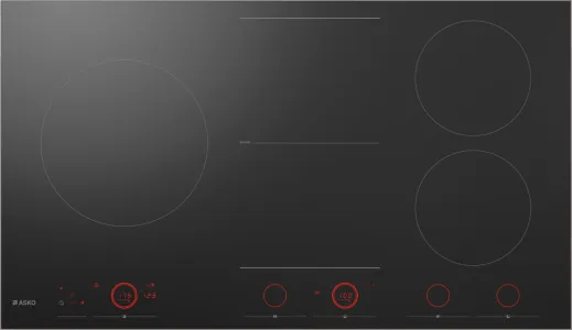 Falcon premium European glass black upright 1100mm induction cooker with red digital controls