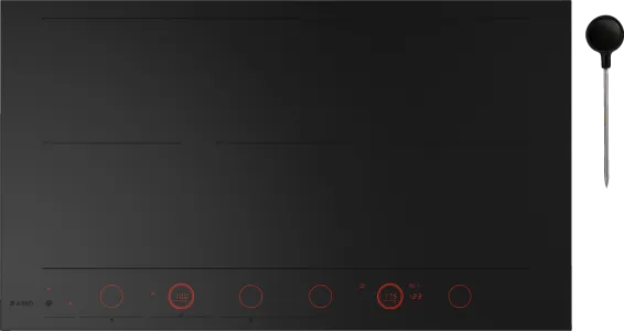 Falcon premium European glass black upright 1100mm induction cooker with red touch controls