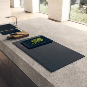 Falcon premium European glass black induction cooker in modern kitchen