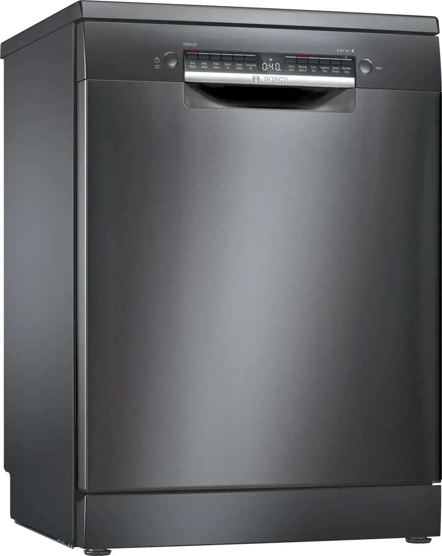 Bosch Series 4 black dishwasher with digital control panel