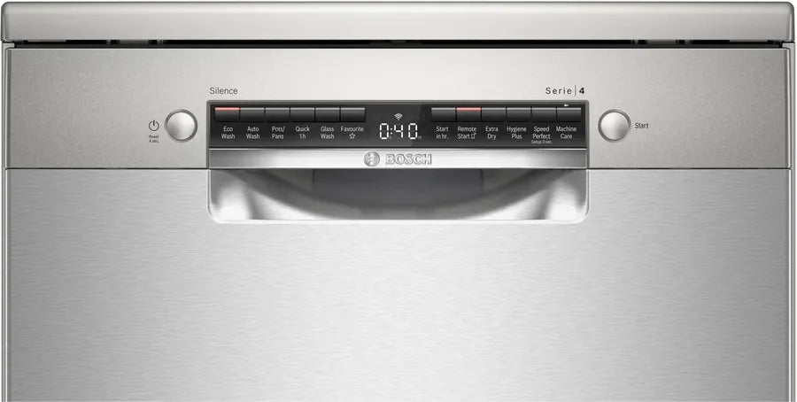 Bosch Serie 4 dishwasher with digital display and stainless steel finish