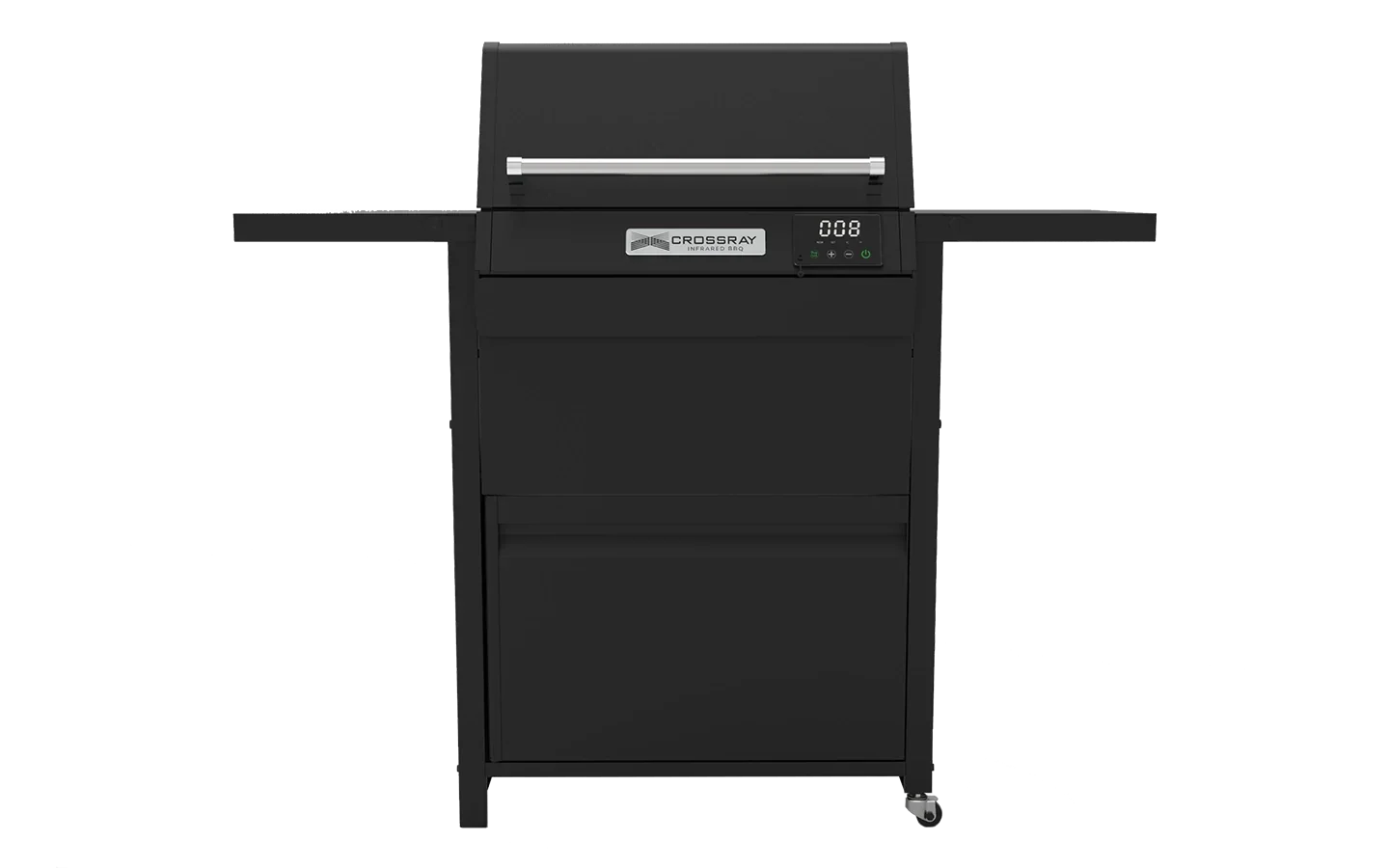 Crossray infrared BBQ grill with digital controls and side shelves