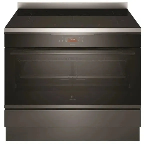 Falcon premium European glass black upright 1100mm induction cooker with sleek design