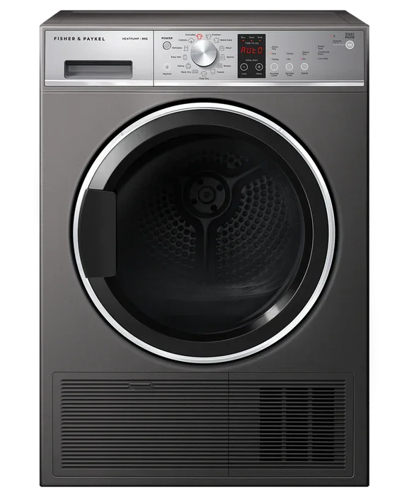 Fisher & Paykel Heat Pump Dryer with sleek black finish and digital controls