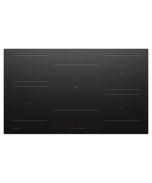 Falcon premium European glass black upright 1100mm induction cooker with sleek design