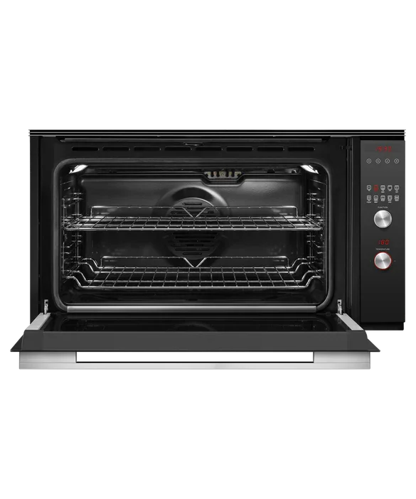Falcon premium European glass black upright 1100mm induction cooker with open oven interior