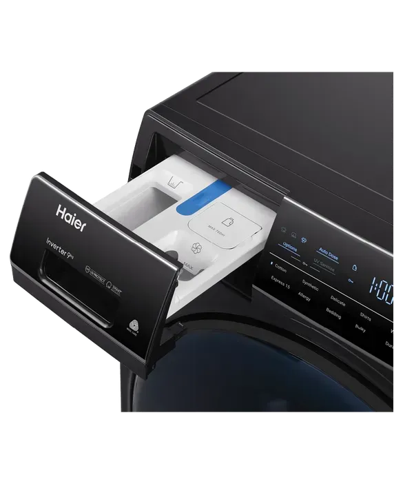 Haier 9kg Front Loader Washing Machine HWF90ANB1 600 Series UV Protect - Black