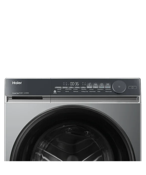 Haier front load washing machine with digital display and Inverter 9.5kg capacity