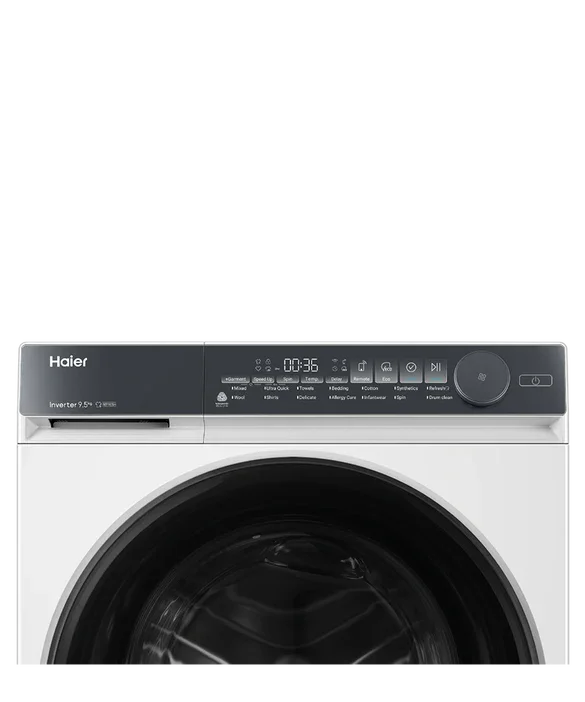 Haier front load washing machine with digital control panel and Inverter 9.5kg capacity