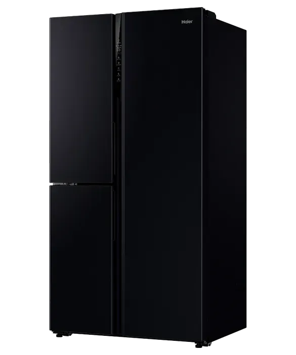 Haier 574L 500 Series S+ Three-Door Side-by-Side Refrigerator Freezer Black
