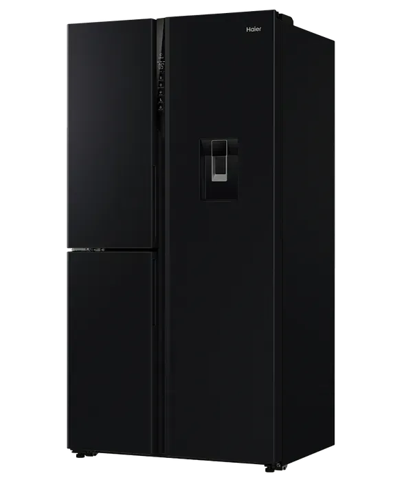 Haier 574L 500 Series S+ Three-Door Side-by-Side Refrigerator Freezer Black with Water Dispenser