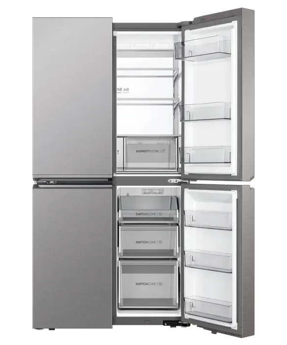 Haier 623L 600 Series Quad Door Refrigerator Freezer Ice & Water Stainless Steel