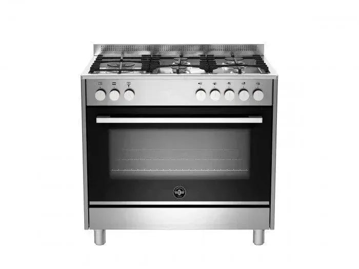 Stainless steel freestanding gas range with oven, perfect for modern kitchen appliance upgrades