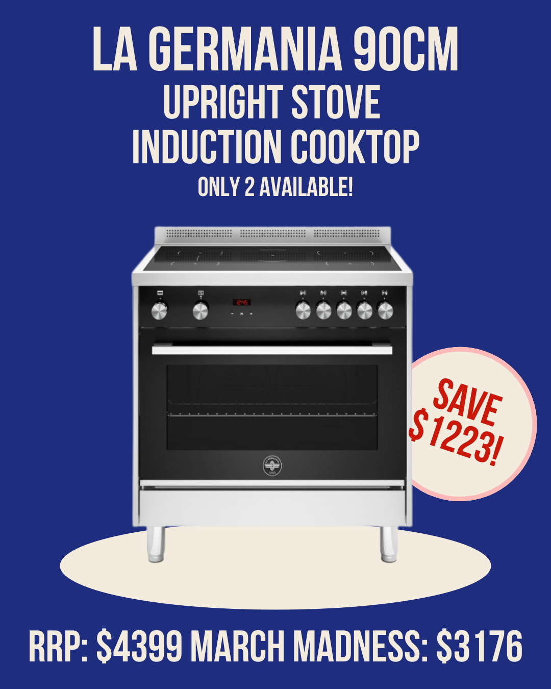 La Germania 90cm Induction Upright Cooker - TUS90IND60LAX *2 Only*