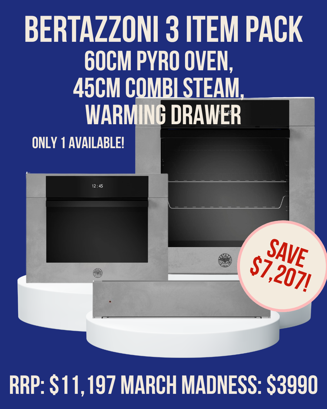 Bertazzoni 60cm Oven package -  3 Item Pack *Ex-Display Clearance*