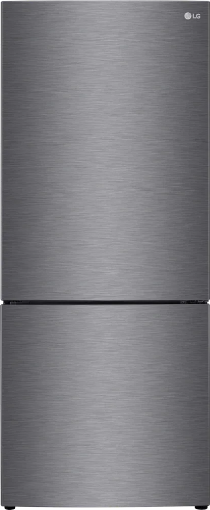 Stainless steel bottom-freezer refrigerator with sleek modern design for contemporary kitchens
