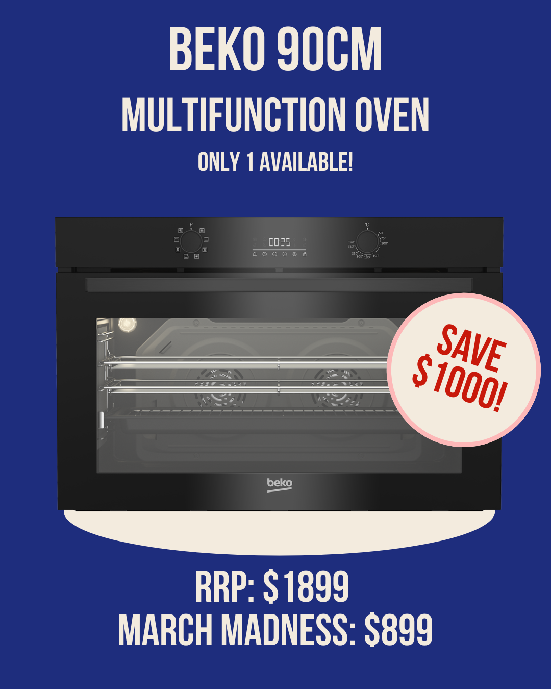 Beko 90cm Built-in Oven - BBO91271MDX *Ex-Display*