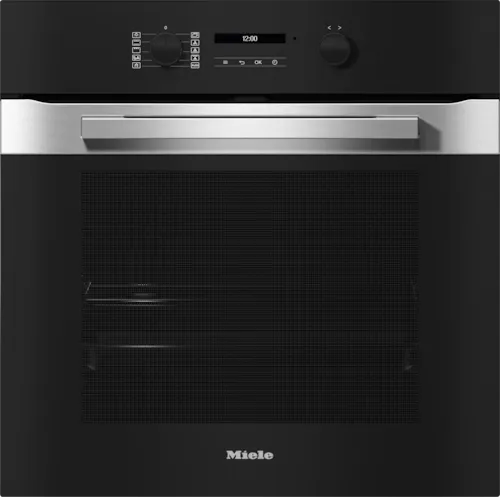 Miele black glass built in oven stainless steel handle