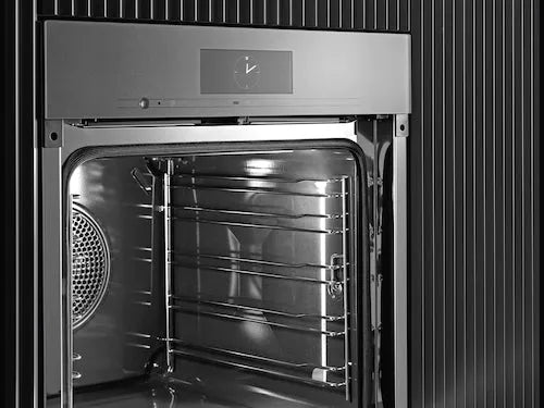 Falcon premium European glass black upright 1100mm induction cooker with sleek interior design