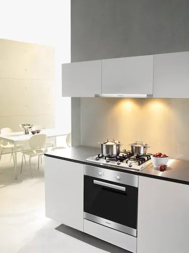 Falcon premium European glass black upright 1100mm induction cooker in modern kitchen