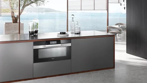 Falcon premium European glass black upright 1100mm induction cooker in modern kitchen