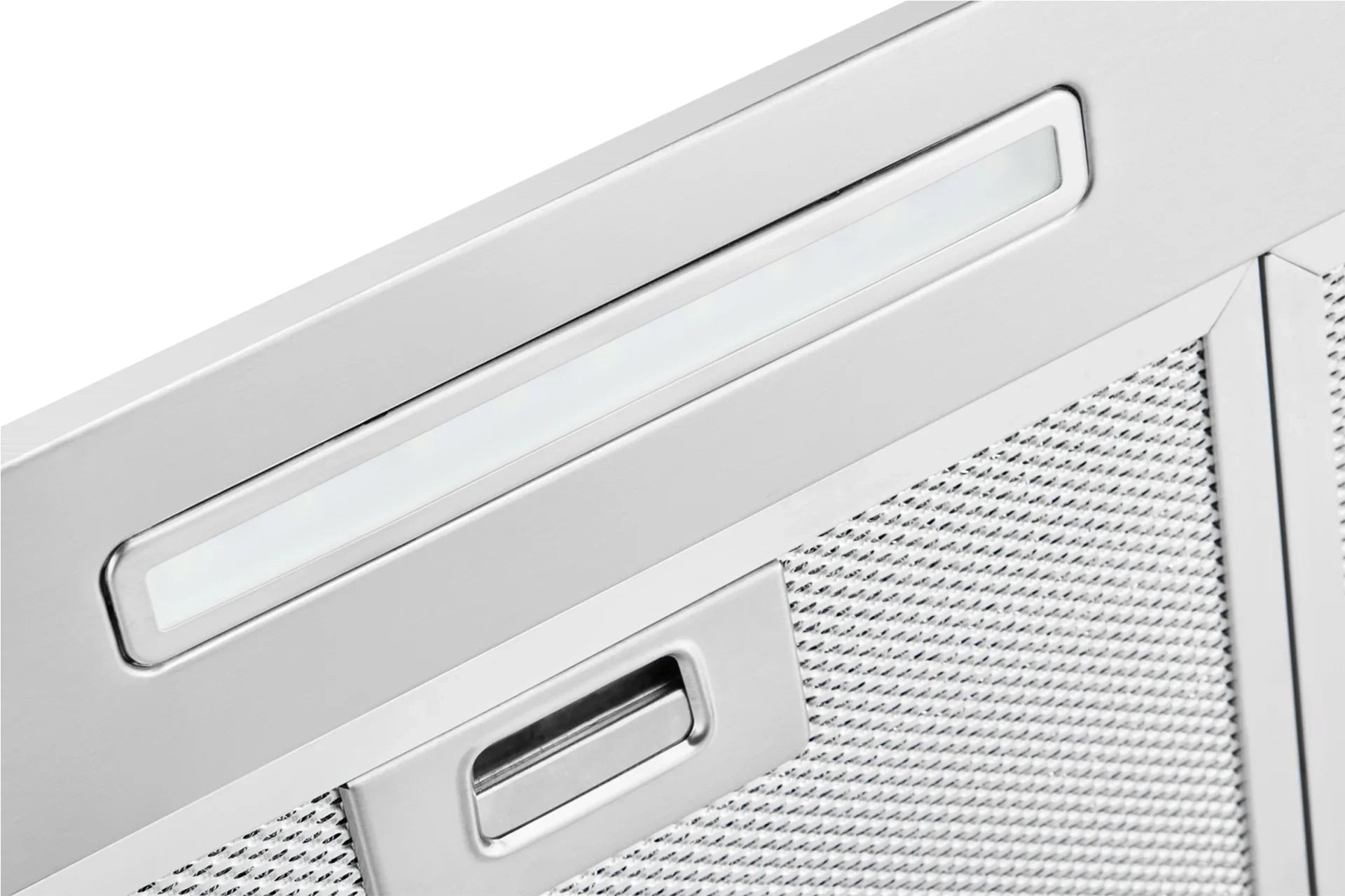 Schweigen 90cm Undermount Rangehood close up on LED light