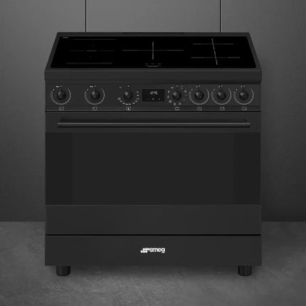 Smeg 90cm 6 Burner Classic Freestanding Cooker - Black