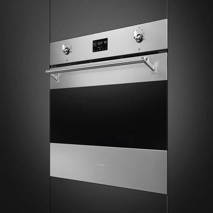 Smeg 76cm Classic Pyrolytic Steam Oven With Probe - Stainless Steel