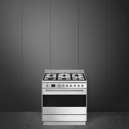 Smeg 90cm Classic Duel Fuel Pyrolytic Freestanding Cooker - Stainless Steel