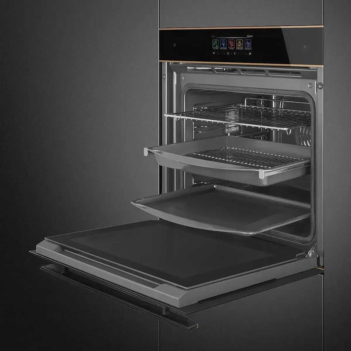 Smeg 60cm Dolce Stil Novo Pyrolytic Steam Oven - Black
