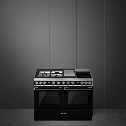 Smeg 120cm Portofino Multifuel Pyrolytic Freestanding Cooker - Black