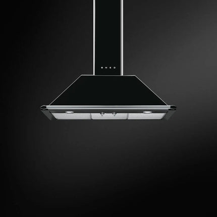 Smeg 90cm Victoria Chimney Rangehood - Black