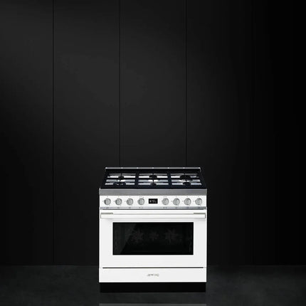 Smeg 90cm Portofino Pyrolytic Cooker - White