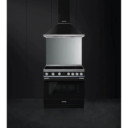 Smeg 90cm Portofino Induction Pyrolytic Freestanding Cooker - Black