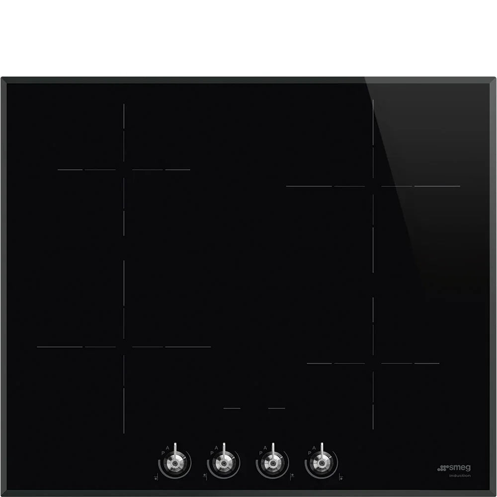 Falcon premium European glass black upright 1100mm induction cooker with four zones and rotary controls